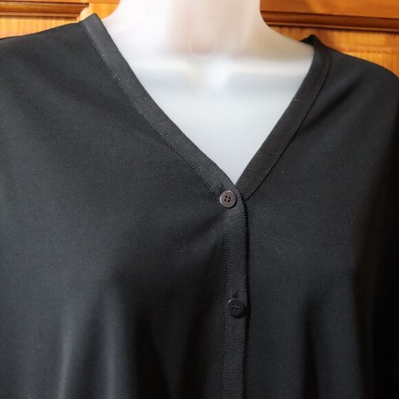 DKNY Black Cardigan with Sparkly Trim Large - Picture 3 of 14